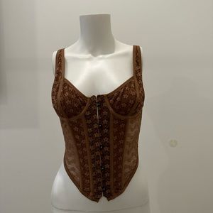 Brown Lace Camisole Top